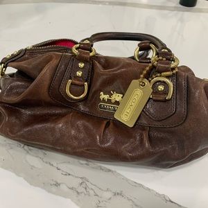 Used coach satchel bag/matching wallet